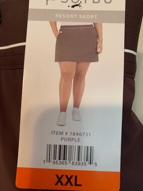 New Woman’s Soybu Dark Purple Mini Resort Skort. Size XXL